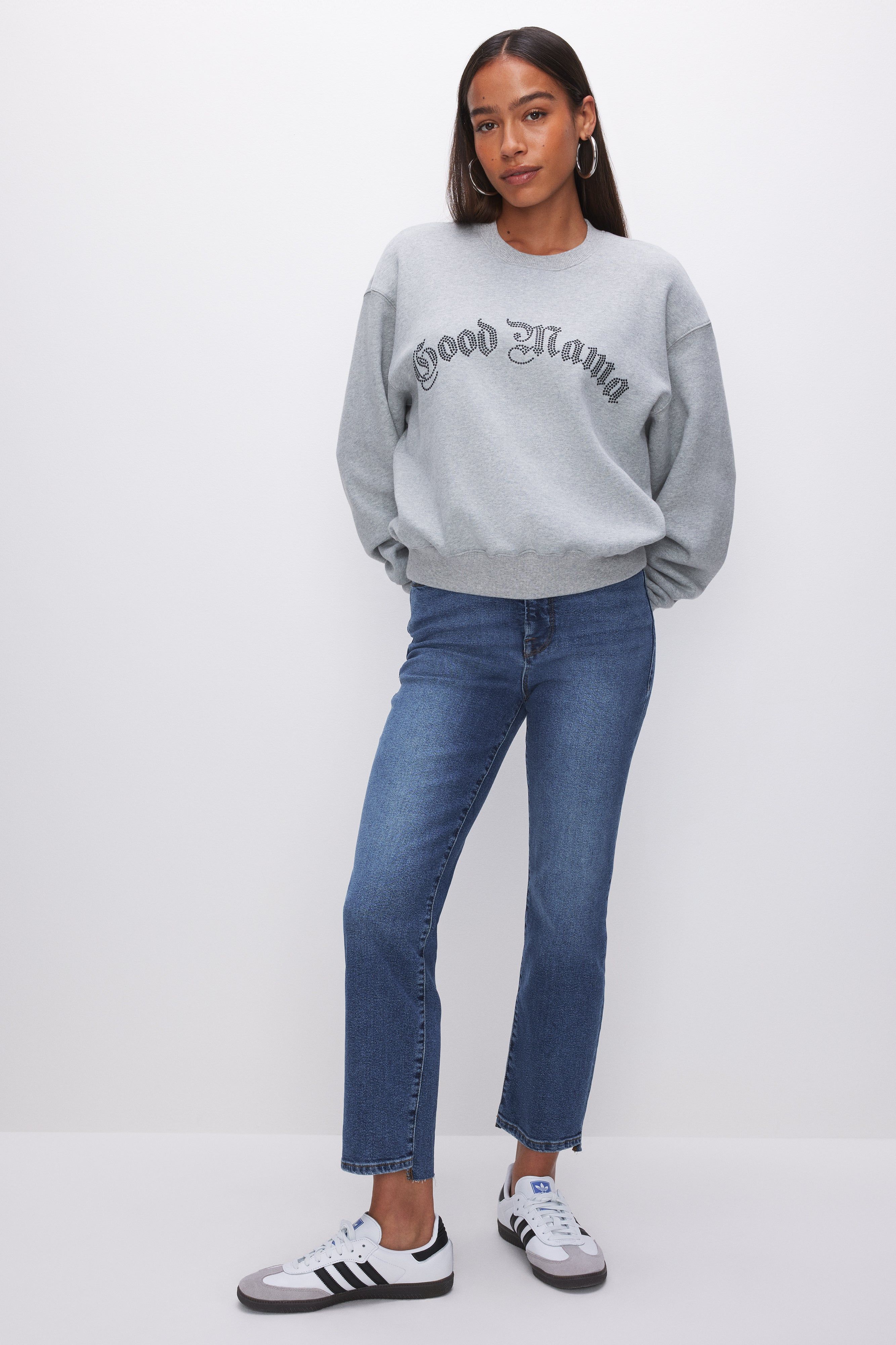 GOOD MAMA SWEATSHIRT | HEATHER GREY001 sold by Good American product image thumbnail 3
