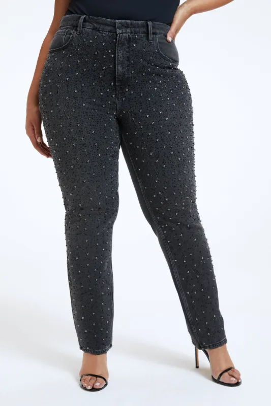 GOOD ICON DIAMOND DUSTED JEANS | BLACK251 sold by Good American