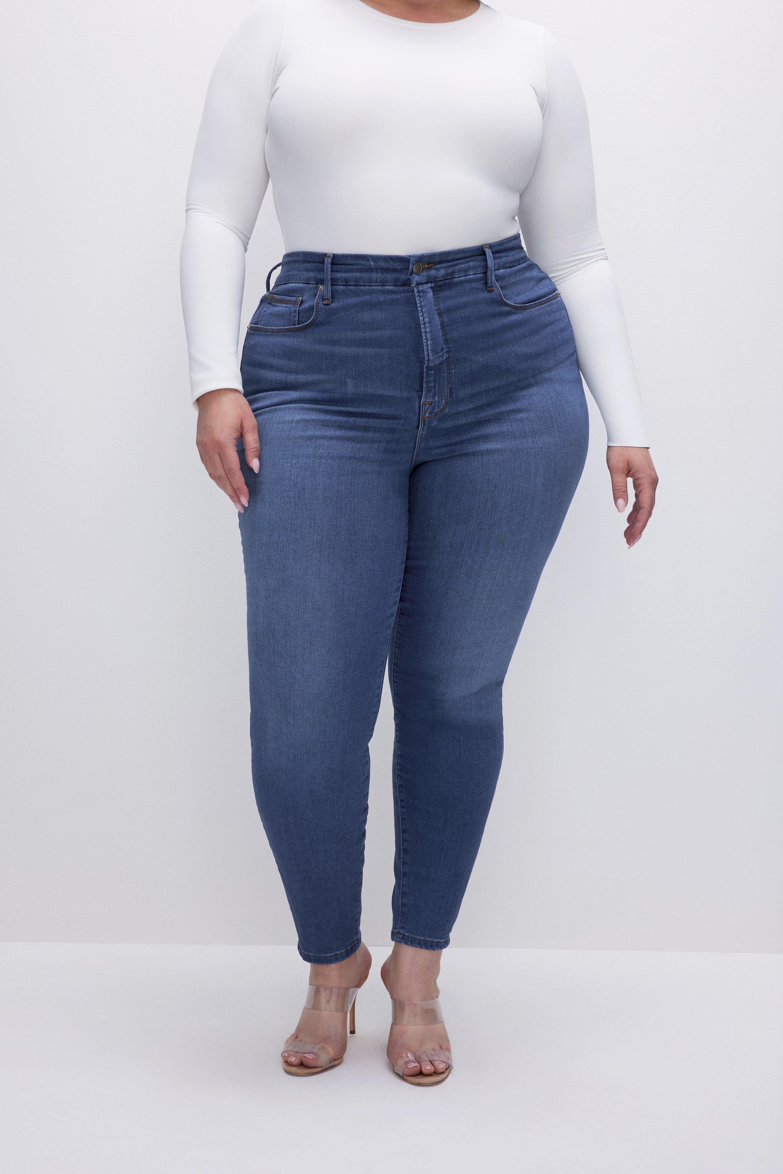 GOOD WAIST SKINNY JEANS | BLUE796 sold by Good American product image thumbnail 6