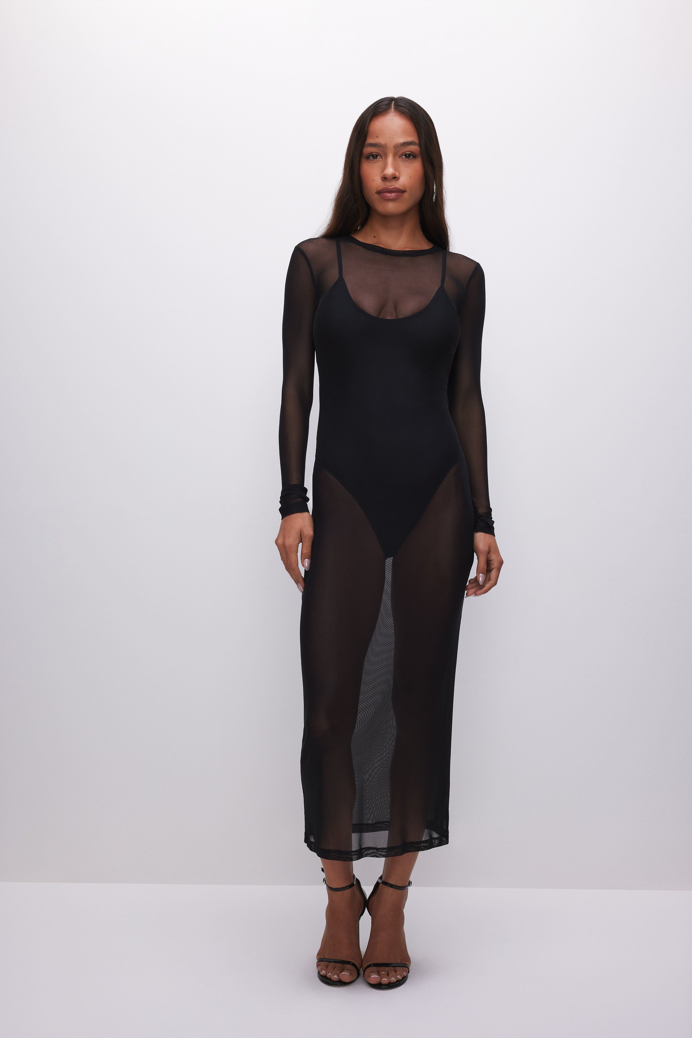 MESH MAXI DRESS | BLACK001 sold by Good American product image thumbnail 2