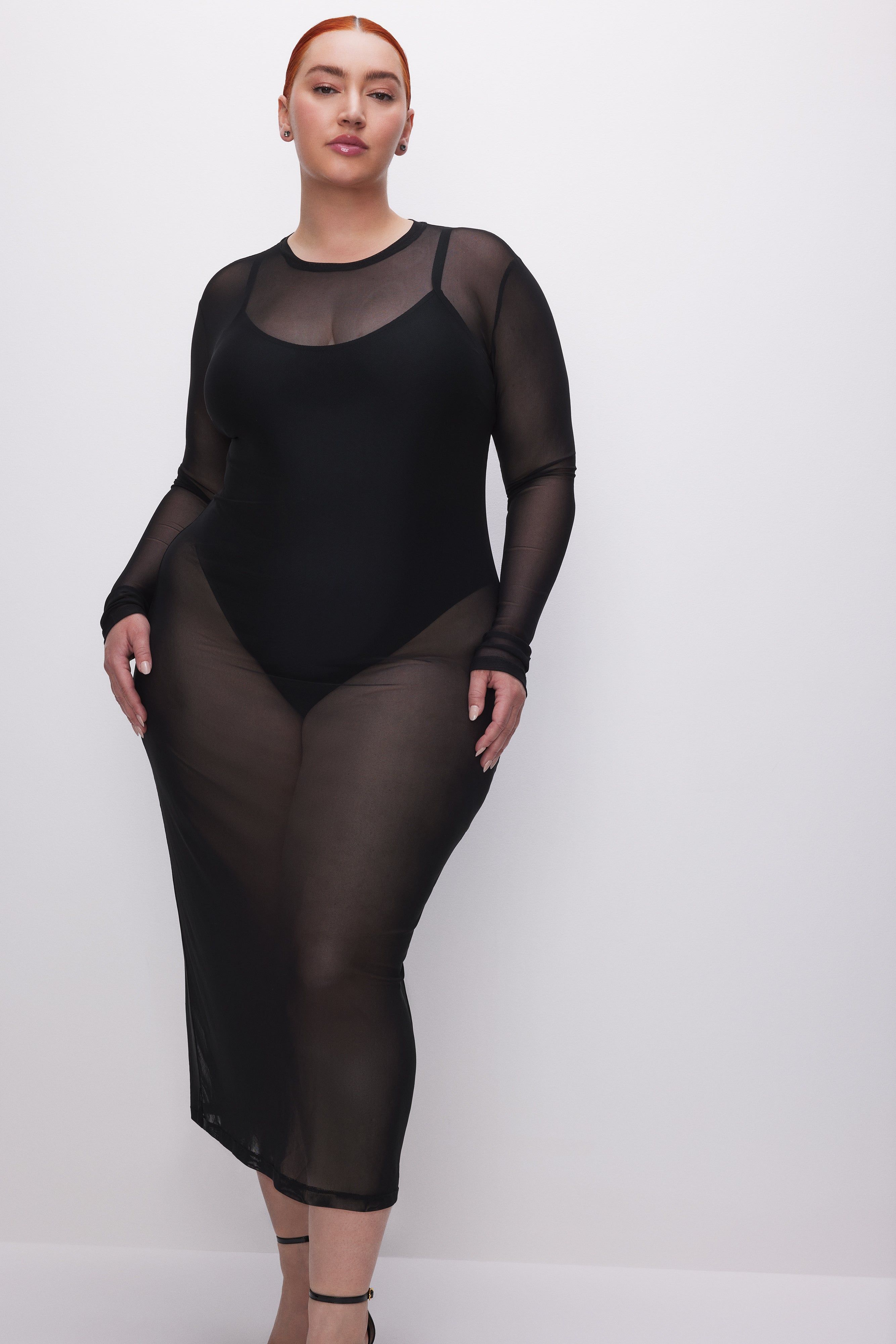 MESH MAXI DRESS | BLACK001 sold by Good American product image thumbnail 5