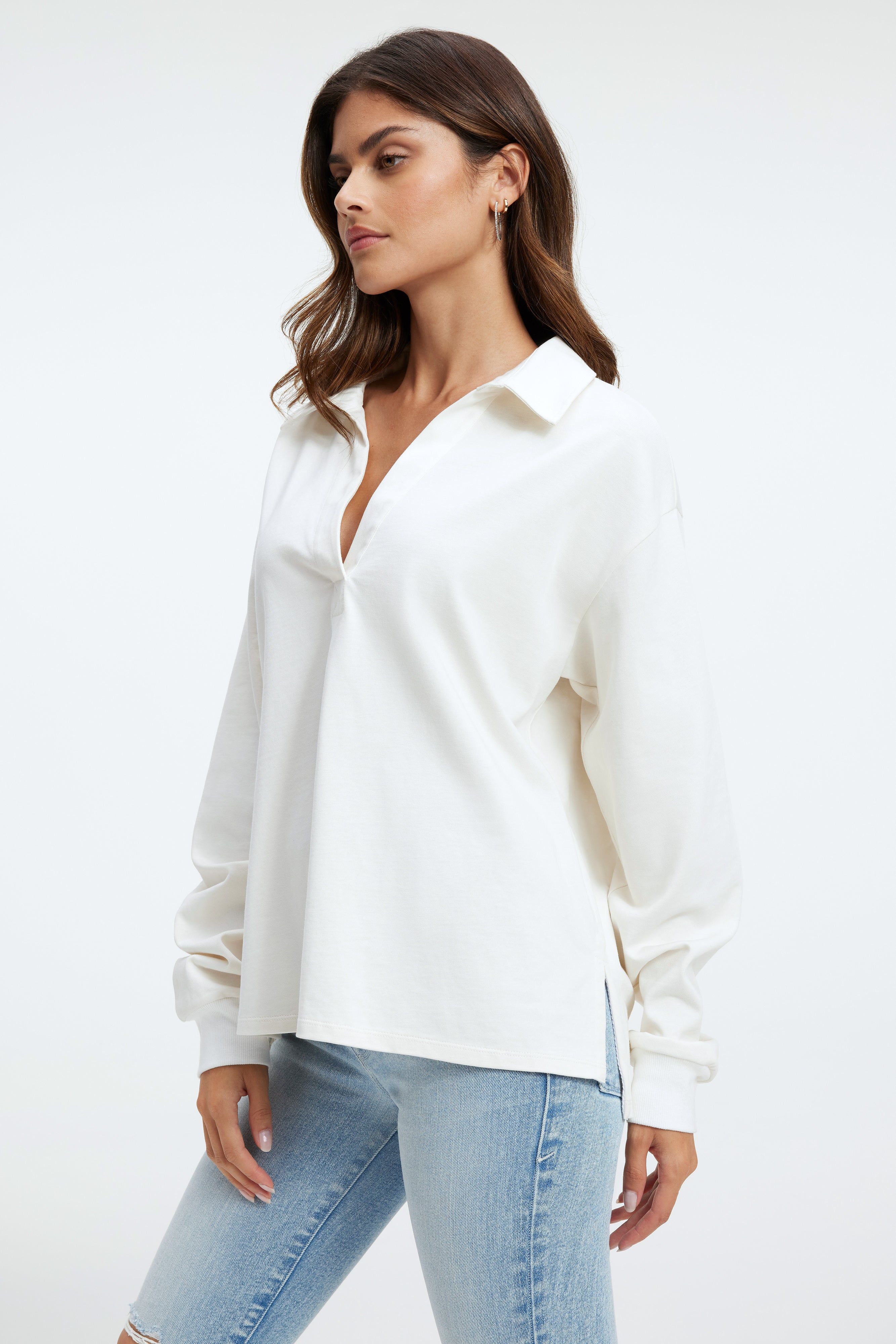 OVERSIZED RUGBY SHIRT | IVORY001 sold by Good American product image thumbnail 2