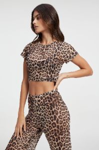 MESH CROPPED TEE | GOOD LEOPARD003 sold by Good American