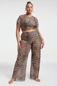 MESH CROPPED TEE | GOOD LEOPARD003 sold by Good American