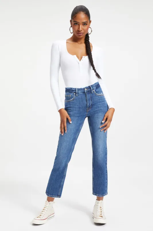 GOOD ICON CROPPED JEANS | INDIGO067 sold by Good American