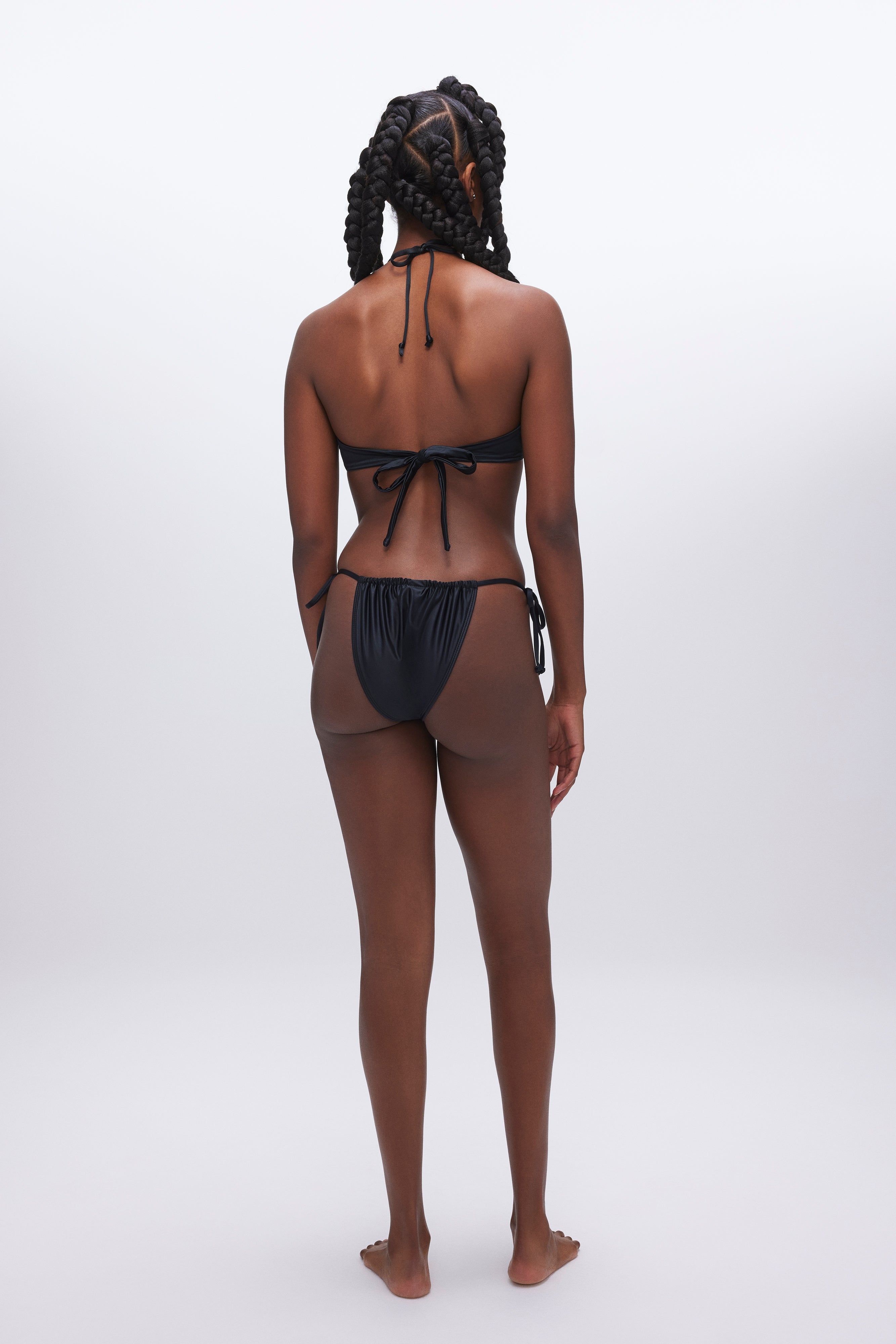 RUCHED STRING BIKINI BOTTOM | BLACK001 sold by Good American product image thumbnail 7