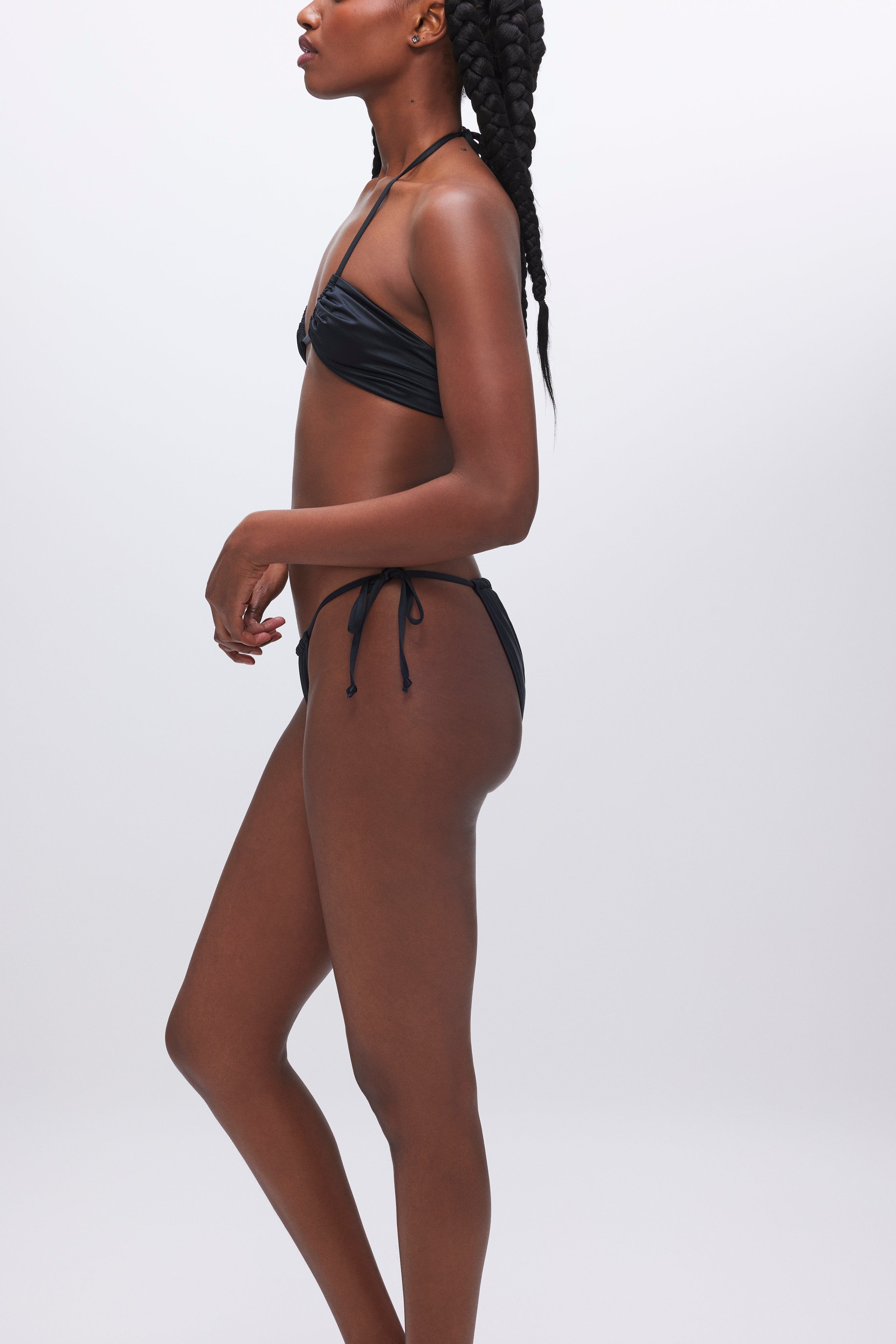 RUCHED STRING BIKINI BOTTOM | BLACK001 sold by Good American product image thumbnail 9