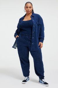 JEANIUS RIBBED TANK | INDIGO377 sold by Good American