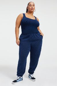 JEANIUS RIBBED TANK | INDIGO377 sold by Good American