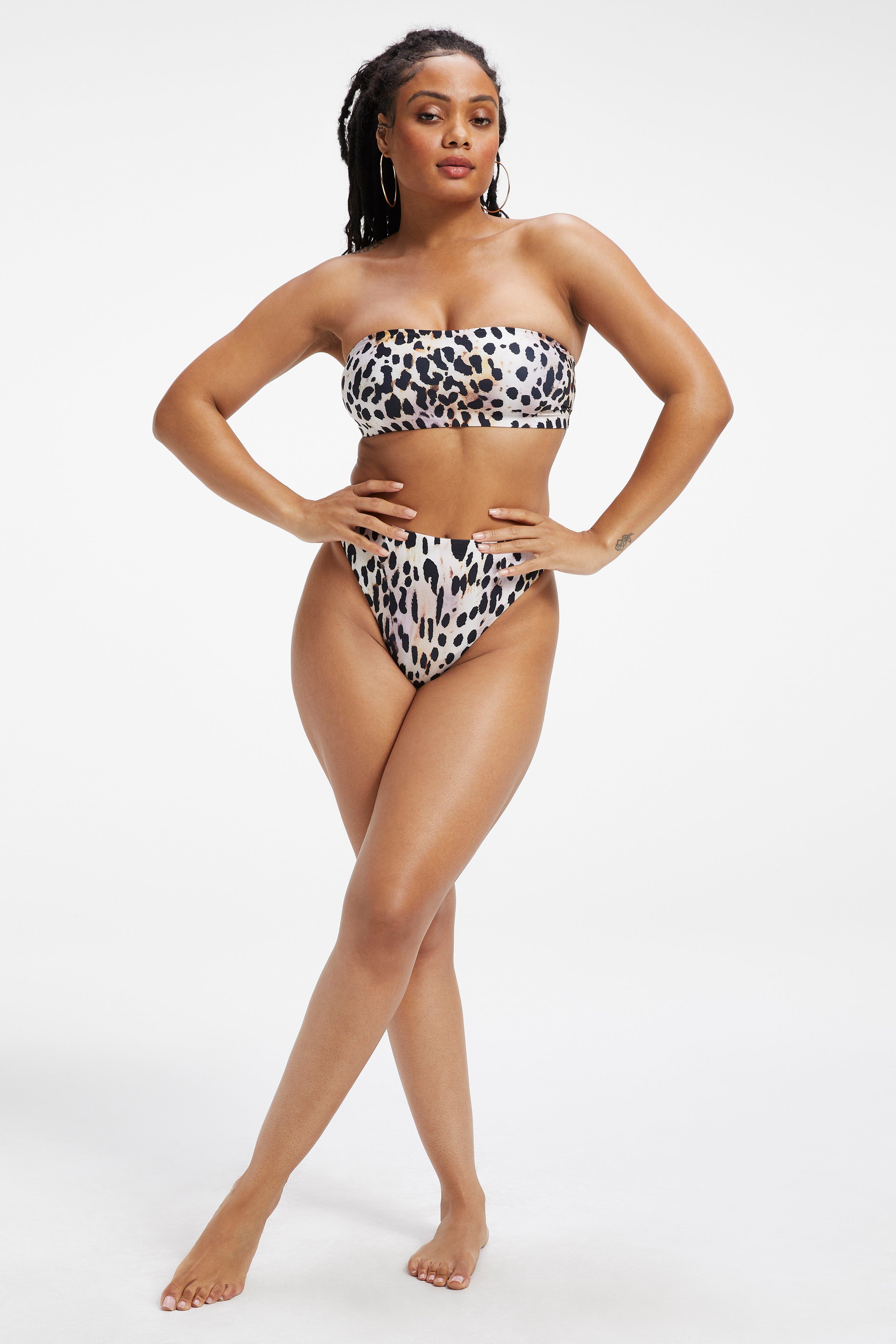 SATIN GOOD WAIST CHEEKY BOTTOM | ROSE CHEETAH001 sold by Good American product image thumbnail 9