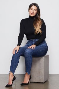 STRETCH JERSEY LONG SLEEVE TURTLENECK BODYSUIT | BLACK001 sold by Good American