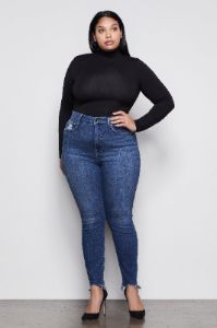 STRETCH JERSEY LONG SLEEVE TURTLENECK BODYSUIT | BLACK001 sold by Good American