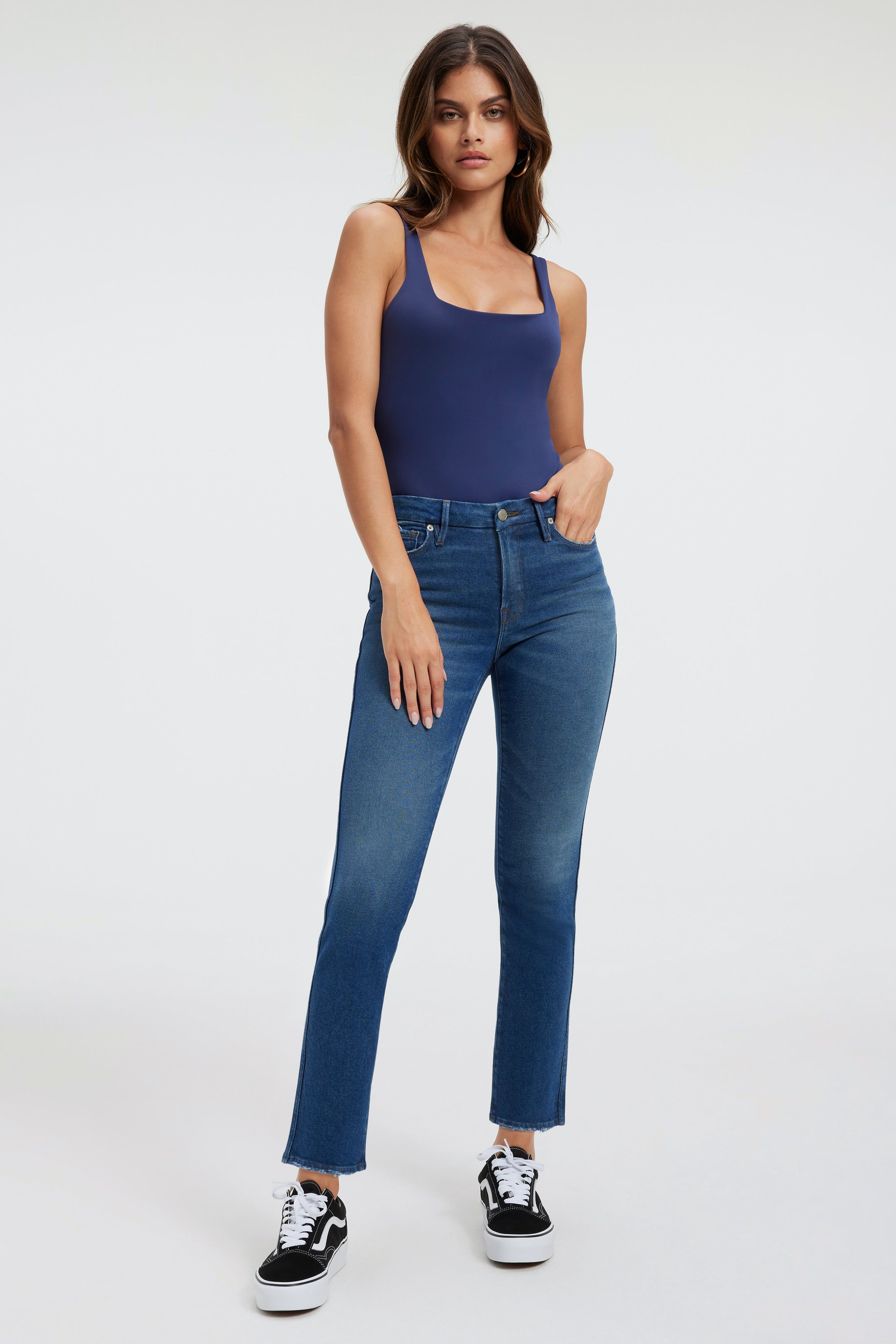 GOOD CURVE STRAIGHT JEANS | INDIGO336 sold by Good American product image thumbnail 7