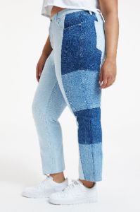 GOOD ICON PATCHWORK JEANS | INDIGO358 sold by Good American