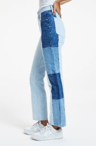 GOOD ICON PATCHWORK JEANS | INDIGO358 sold by Good American
