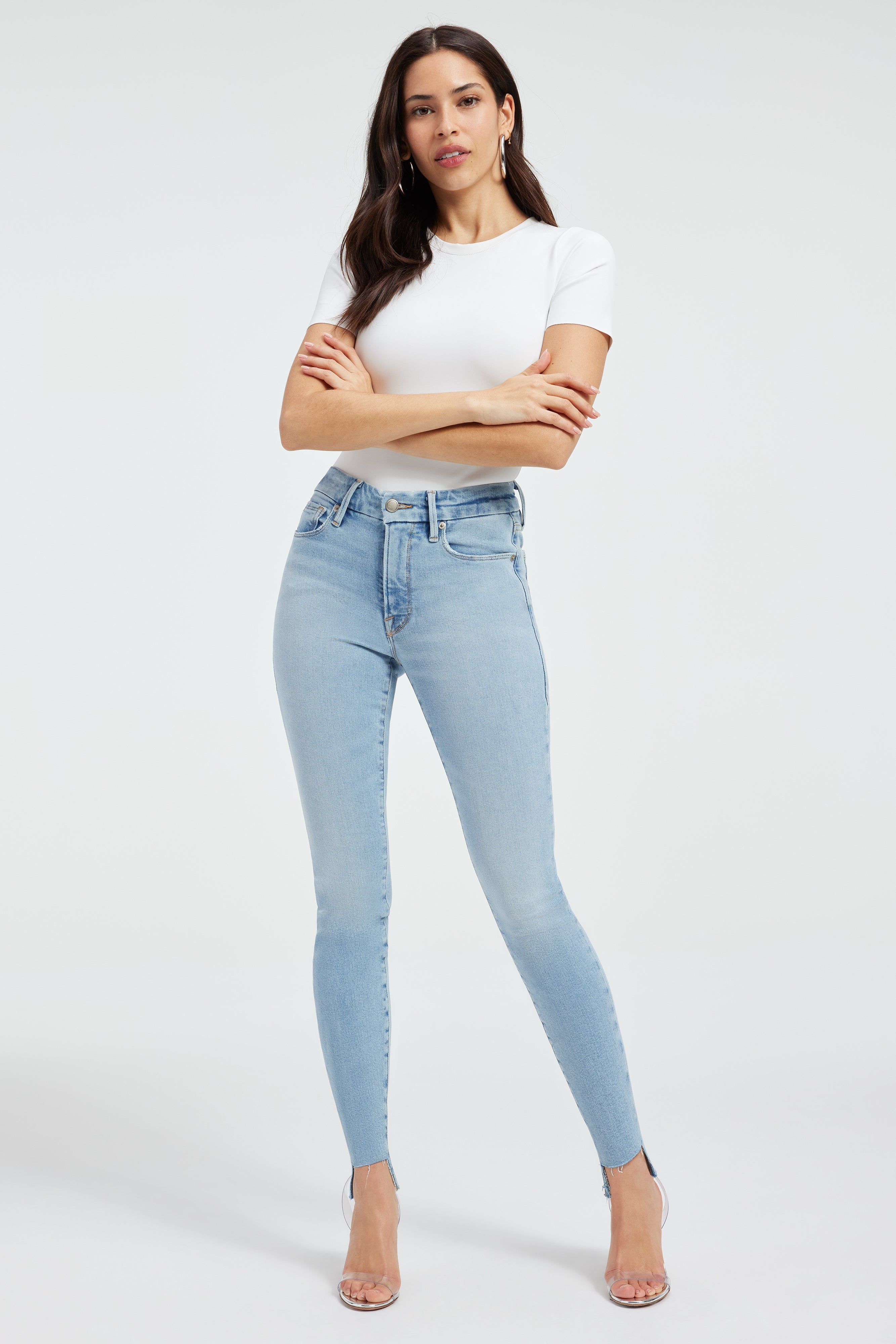 GOOD LEGS SKINNY JEANS | INDIGO390 sold by Good American product image thumbnail 7