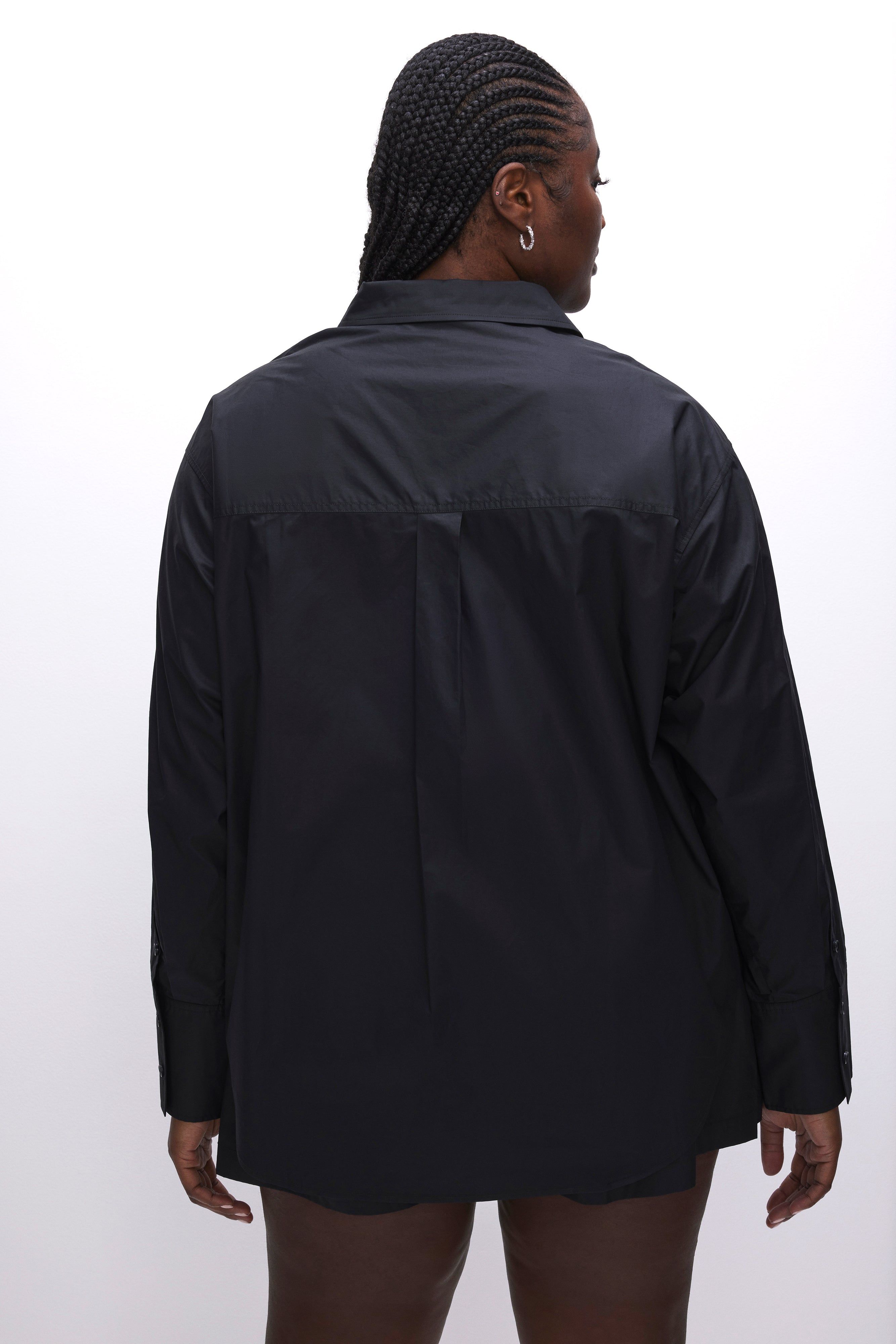 COATED POPLIN SHIRT | BLACK001 sold by Good American product image thumbnail 10