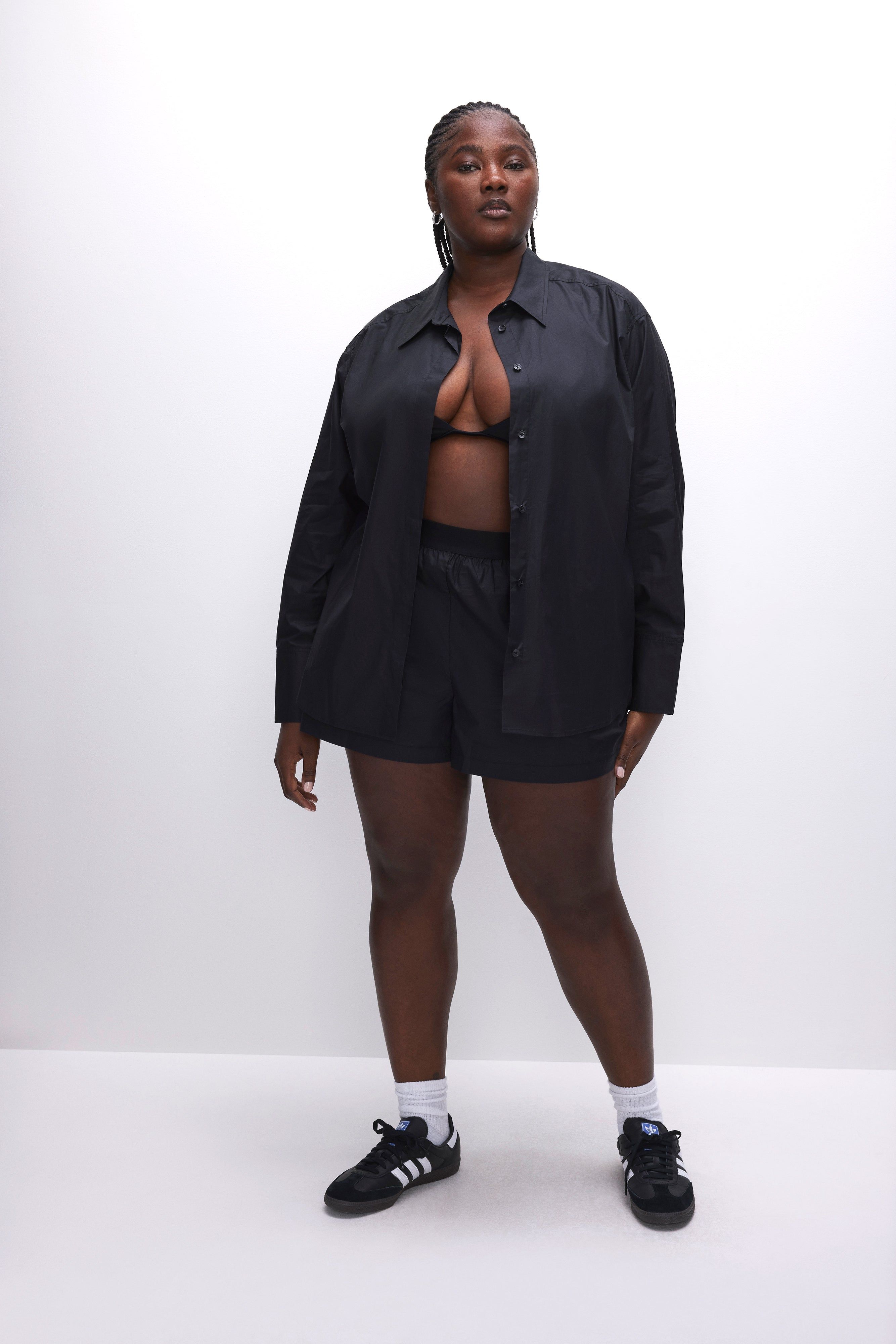 COATED POPLIN SHIRT | BLACK001 sold by Good American product image thumbnail 8