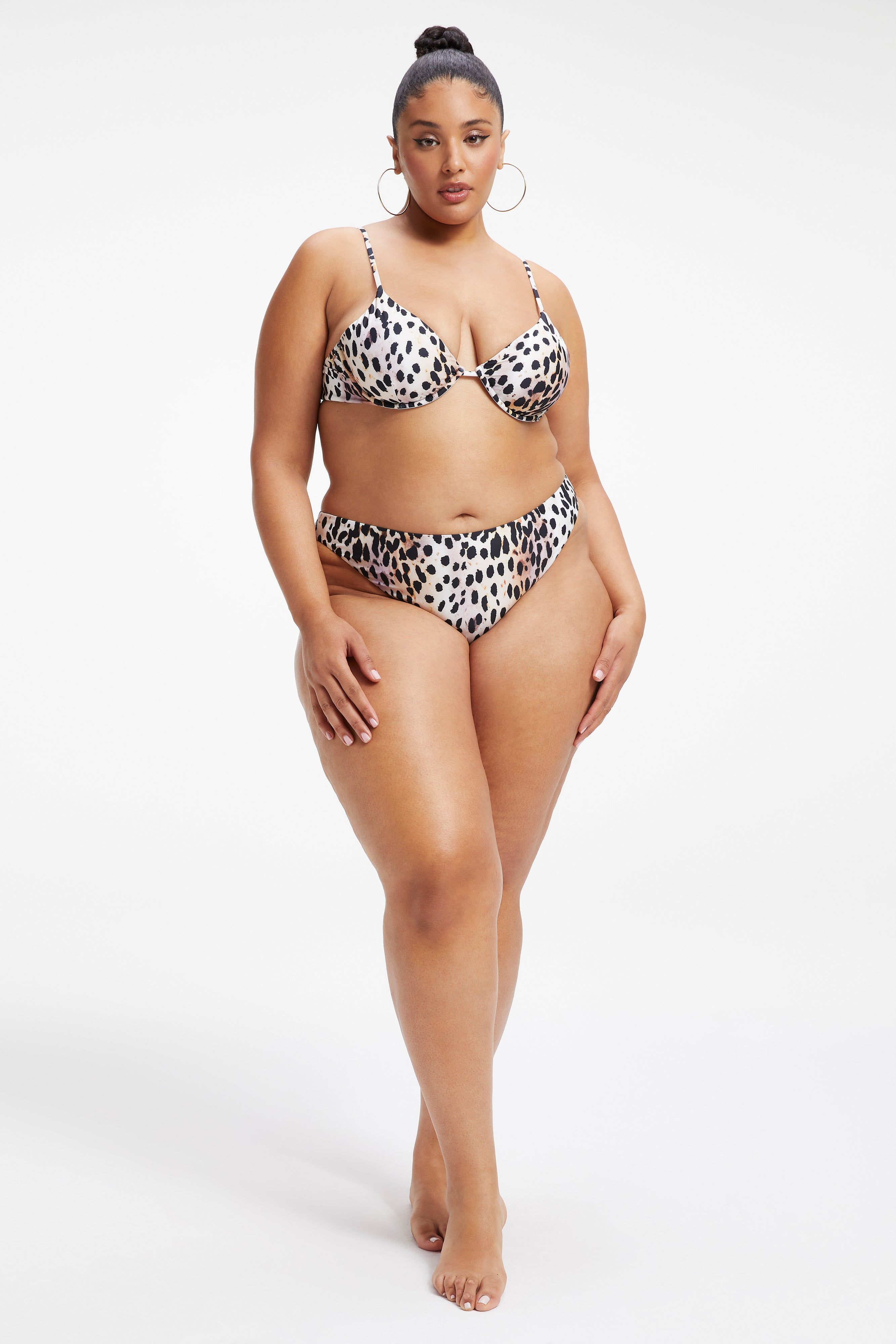 SATIN BETTER BIKINI BOTTOM | ROSE CHEETAH001 sold by Good American product image thumbnail 2
