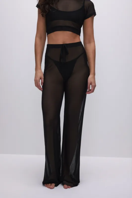 MESH WIDE PANTS | BLACK001 sold by Good American