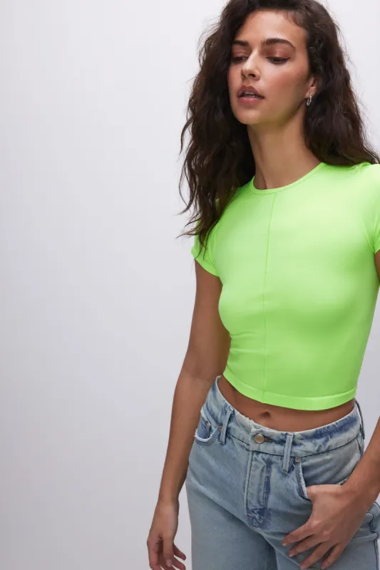 FITTED SEAMLESS TEE | ELECTRIC LIME002 sold by Good American