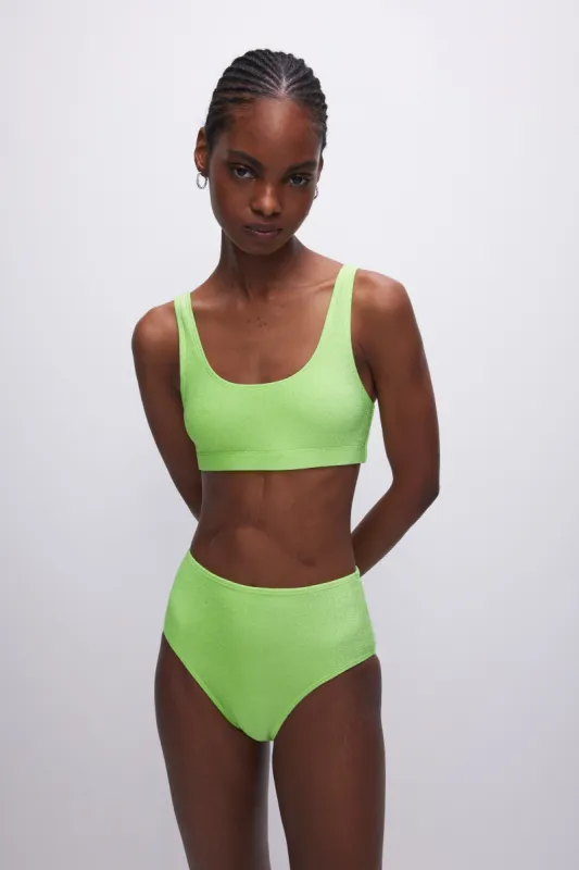 SPARKLE SCOOP BIKINI TOP | ELECTRIC LIME002 sold by Good American