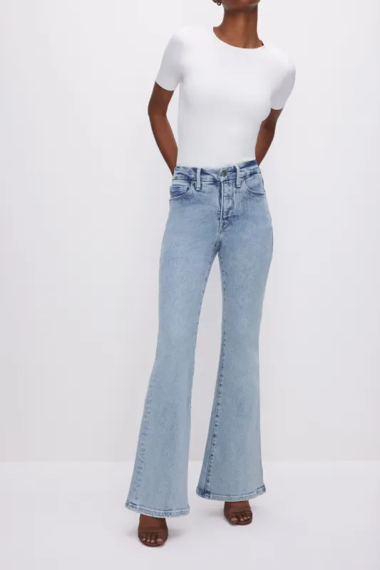 GOOD PETITE FLARE JEANS | INDIGO238 sold by Good American