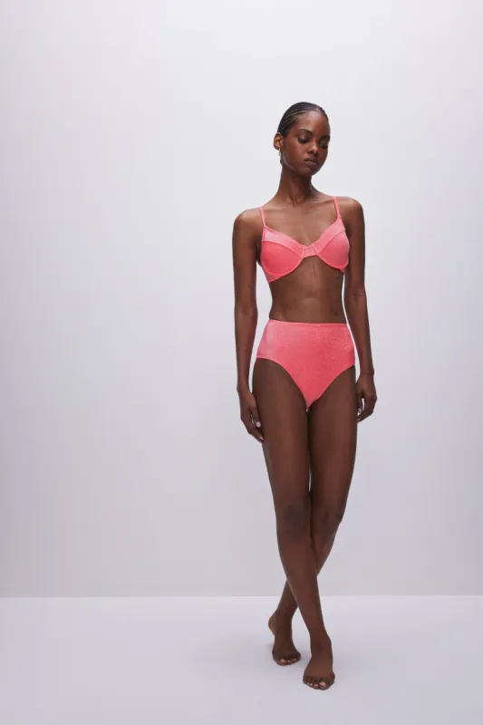 SPARKLE SWIM BRIEF | FIERY CORAL 002 sold by Good American