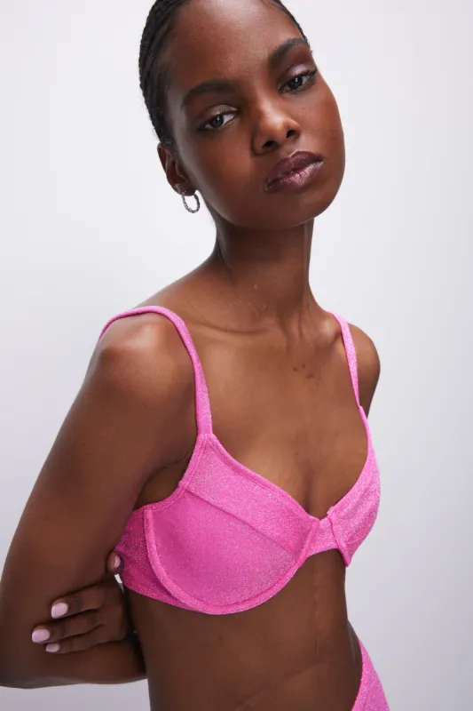 SPARKLE DEMI CUP BIKINI TOP | KNOCKOUTPINK001 sold by Good American
