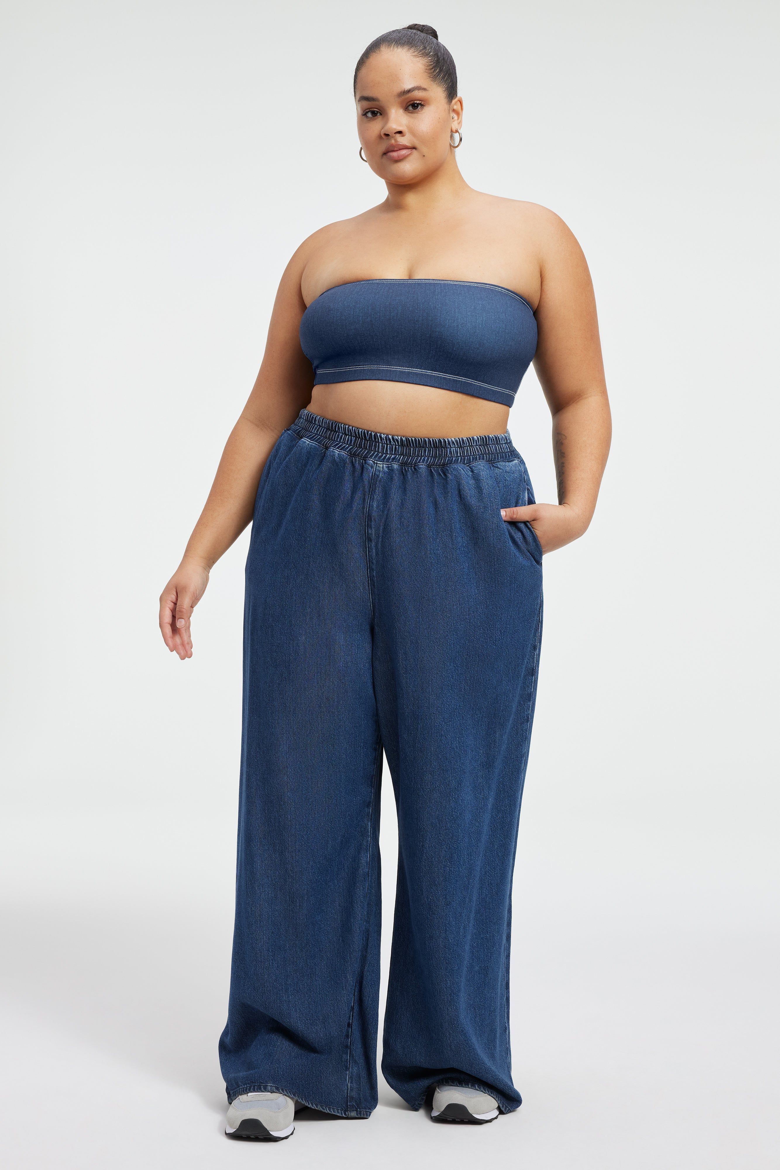 WEIGHTLESS TRACK PANTS | INDIGO395 sold by Good American product image thumbnail 8