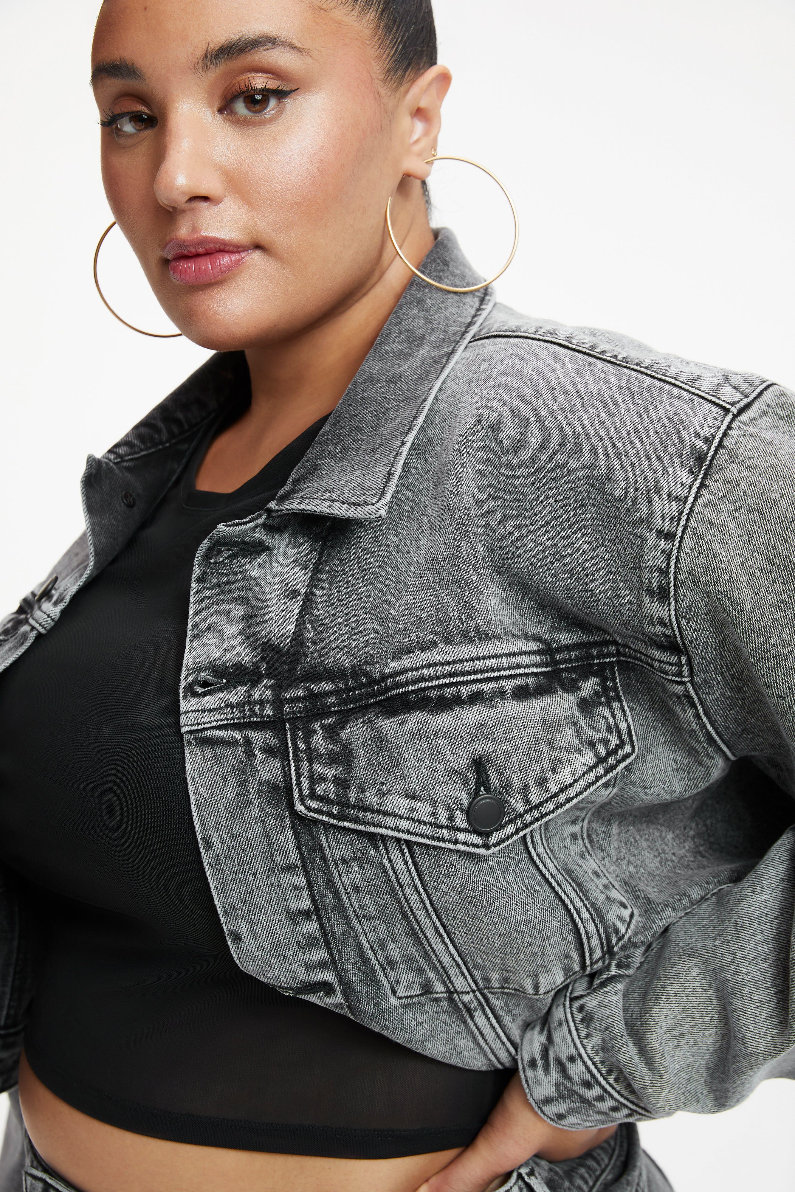 CLASSIC DENIM JACKET | BLACK199 sold by Good American product image thumbnail 6