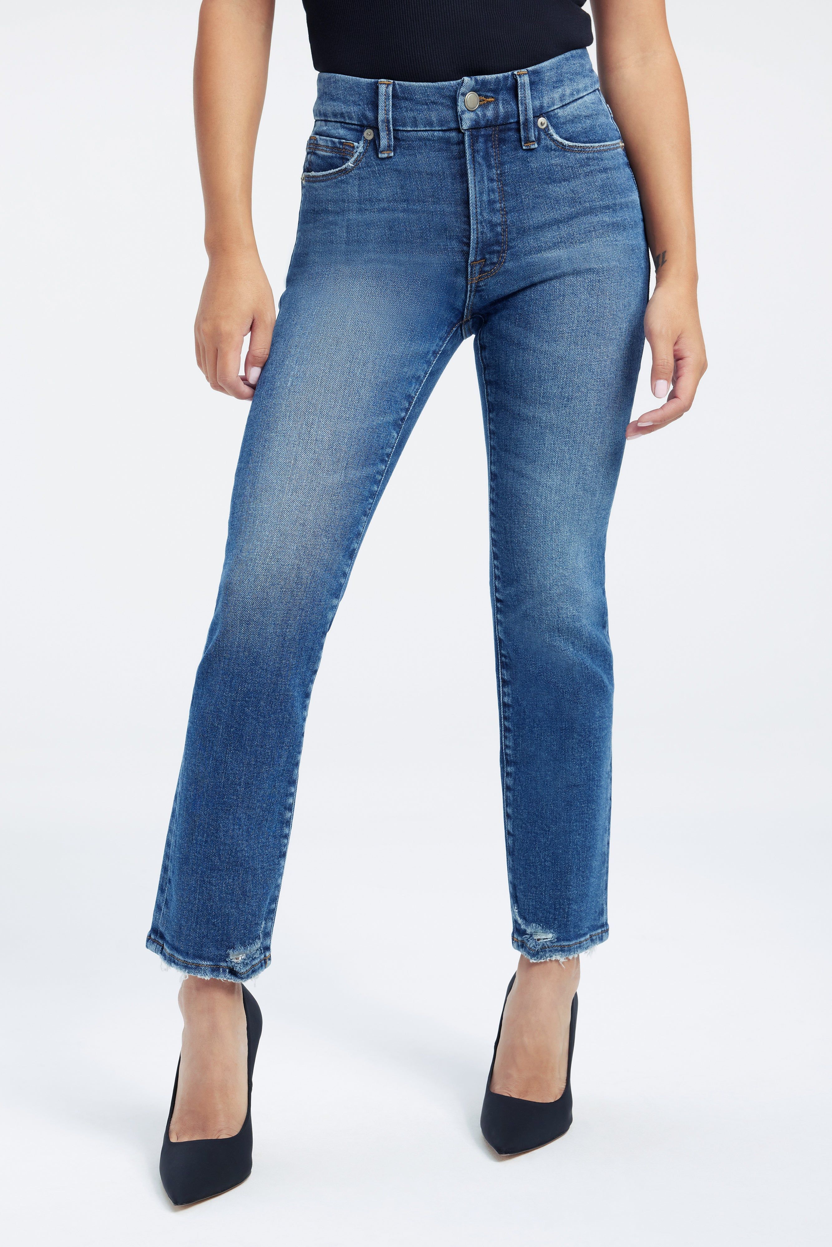 GOOD PETITE STRAIGHT JEANS | INDIGO331 sold by Good American