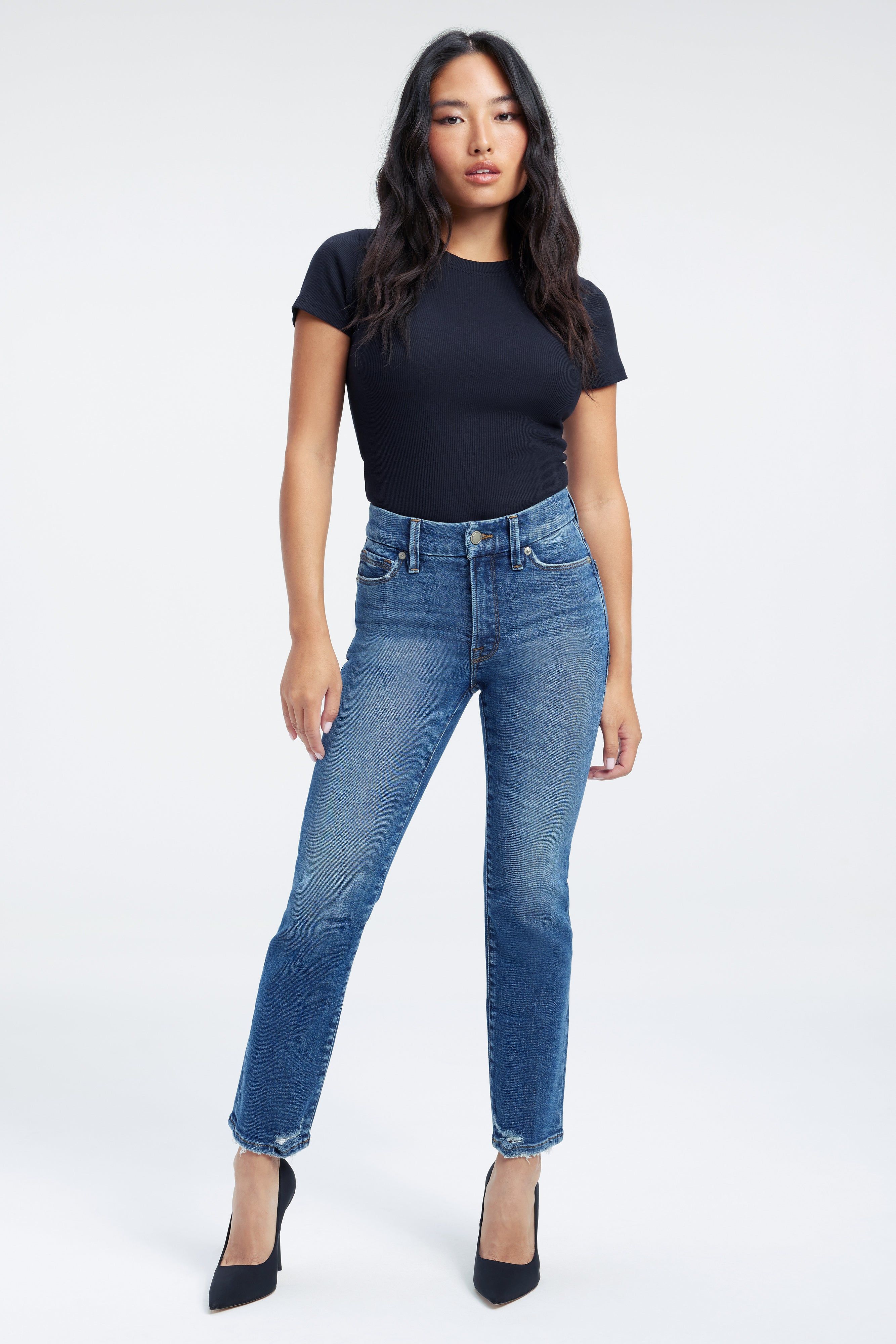 GOOD PETITE STRAIGHT JEANS | INDIGO331 sold by Good American product image thumbnail 4