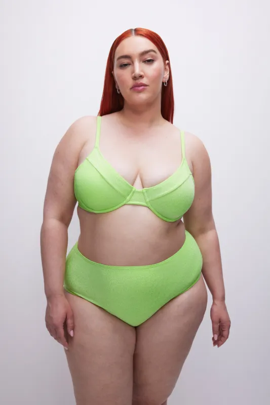 SPARKLE DEMI CUP BIKINI TOP | ELECTRIC LIME002 sold by Good American