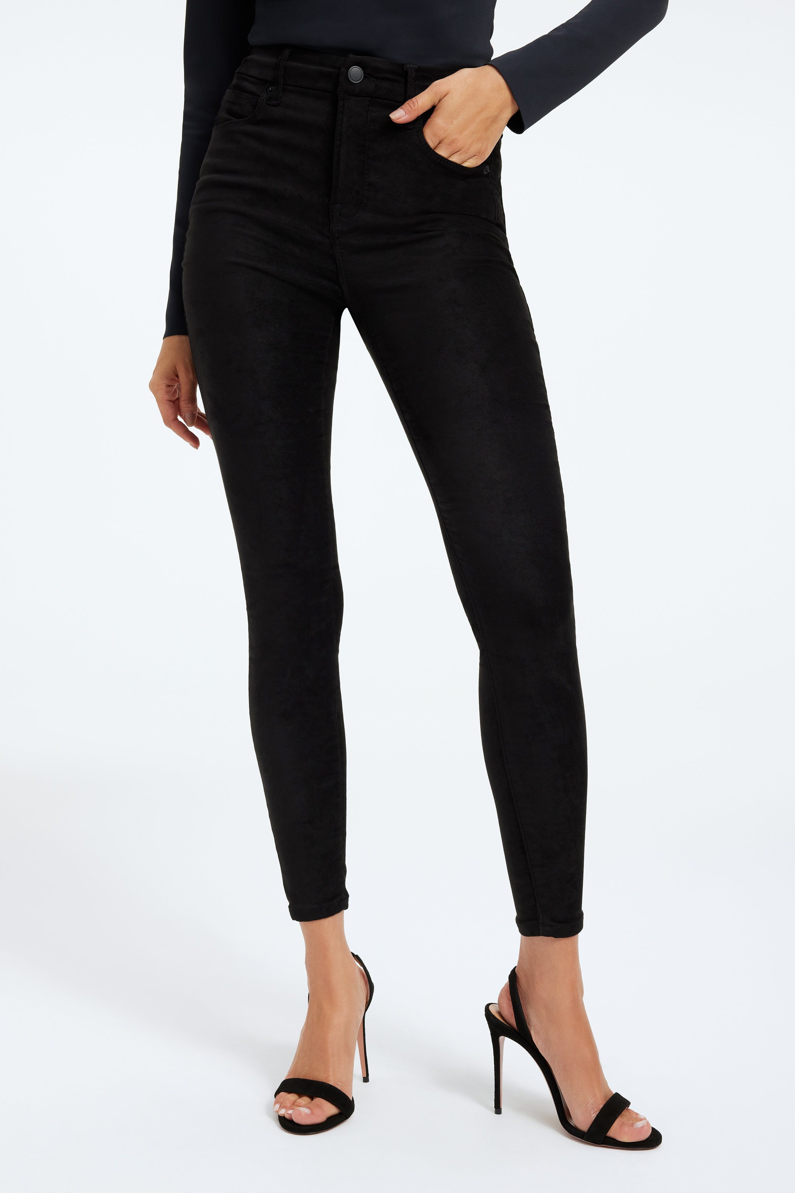 GOOD LEGS FAUX SUEDE PANTS | BLACK033 sold by Good American