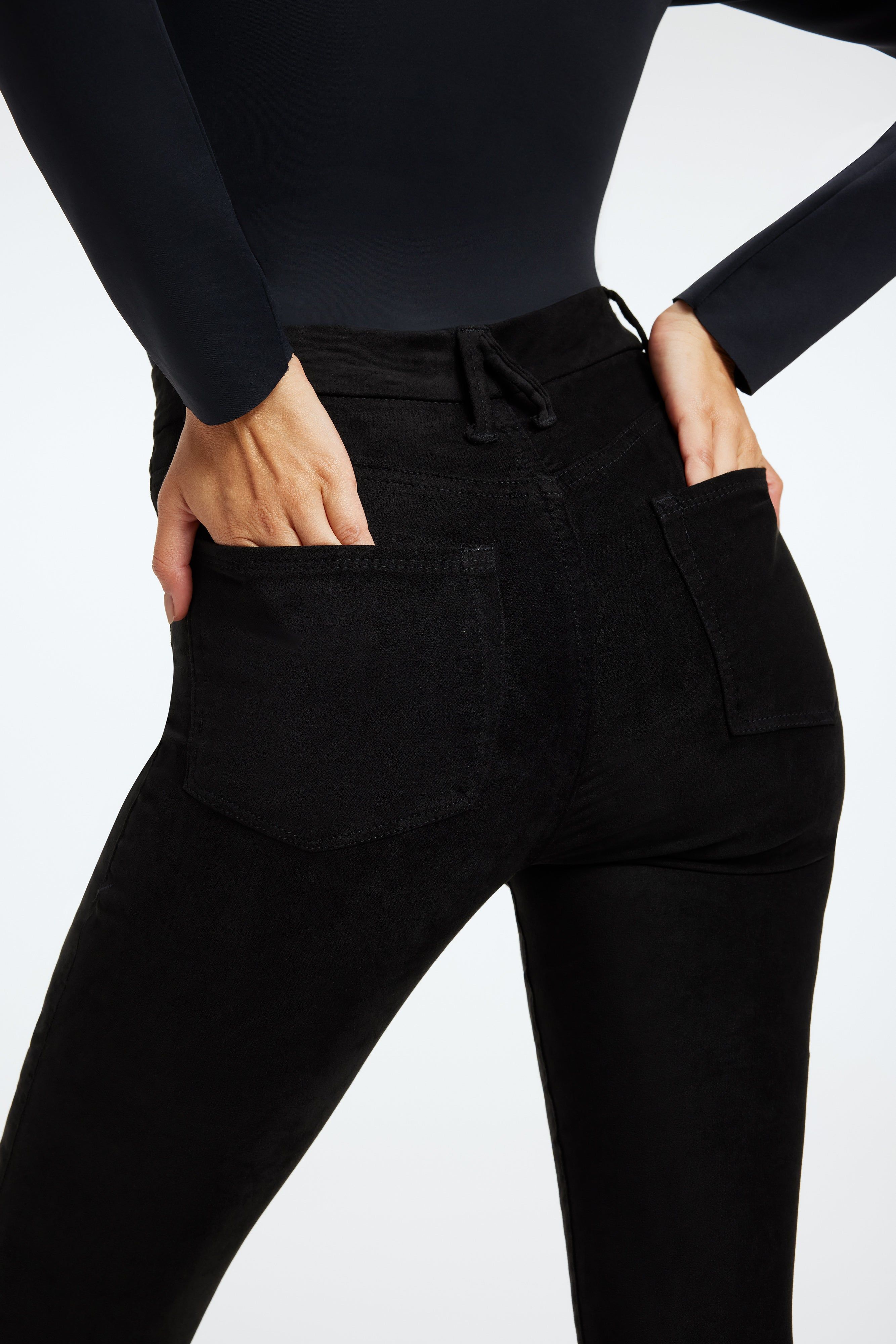 GOOD LEGS FAUX SUEDE PANTS | BLACK033 sold by Good American product image thumbnail 5