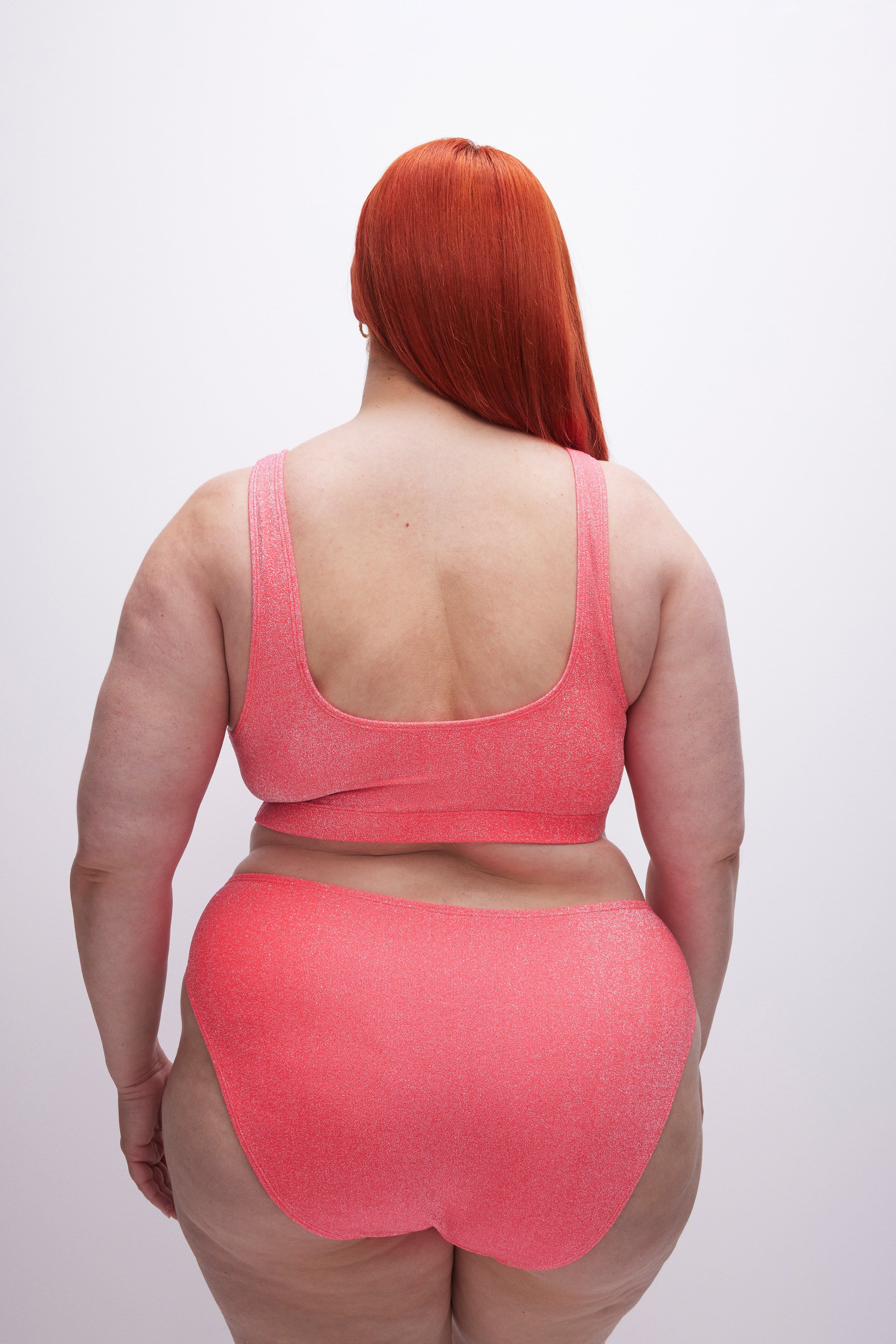 SPARKLE SCOOP BIKINI TOP | FIERY CORAL 002 sold by Good American product image thumbnail 10