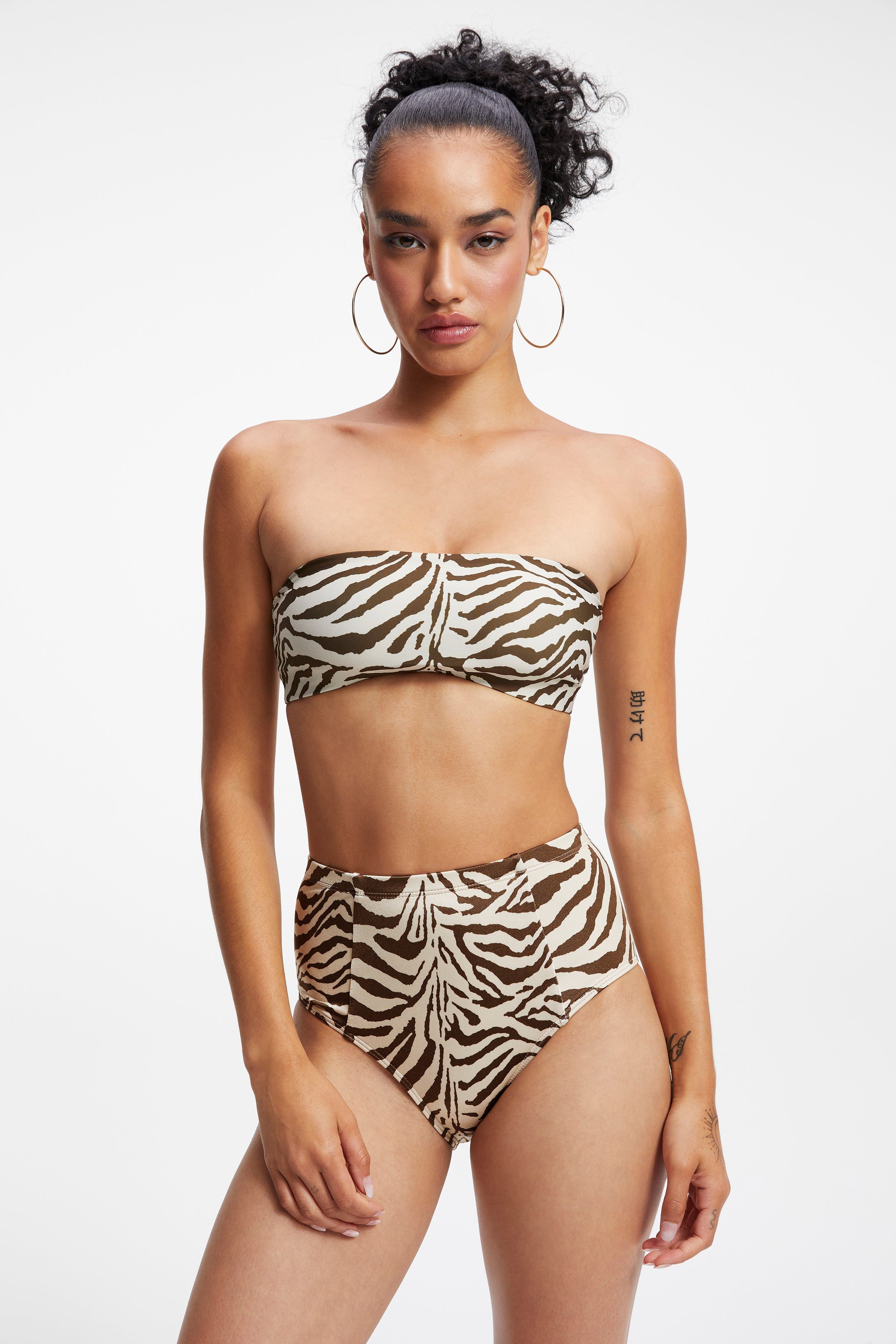 SATIN BETTER BAND TOP | ZEBRA001 sold by Good American product image thumbnail 3