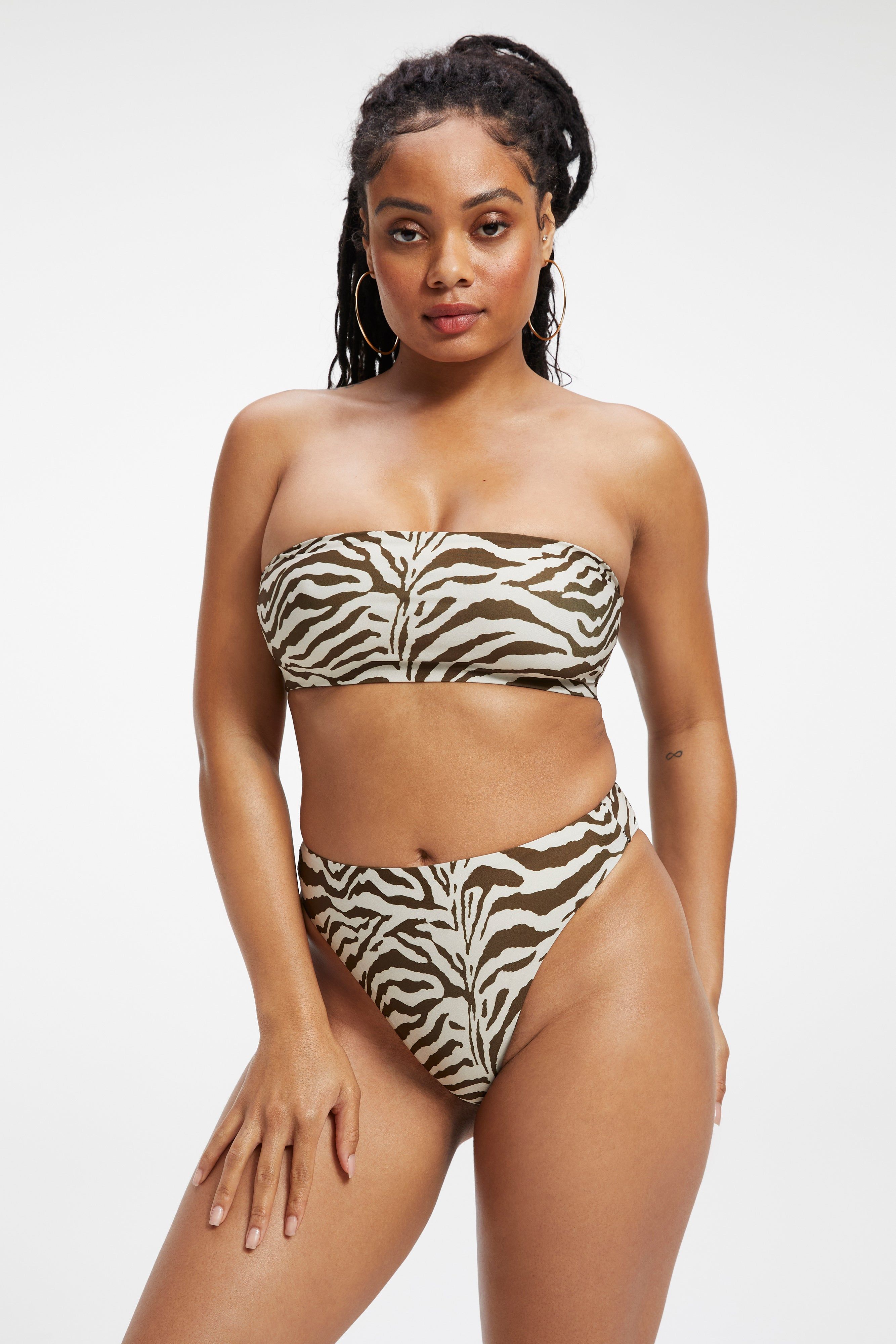SATIN BETTER BAND TOP | ZEBRA001 sold by Good American product image thumbnail 8