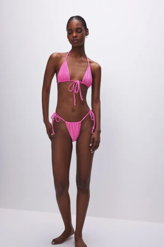 SPARKLE TINY TIES BIKINI BOTTOM | KNOCKOUTPINK001 sold by Good American