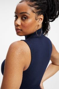 STRETCH JERSEY TURTLENECK MIDI | NAVY001 sold by Good American