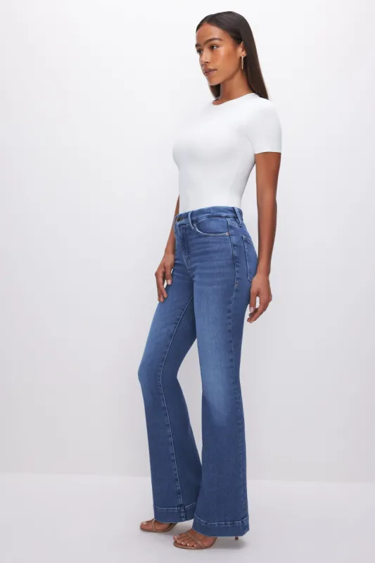 GOOD LEGS FLARE JEANS | BLUE843 sold by Good American