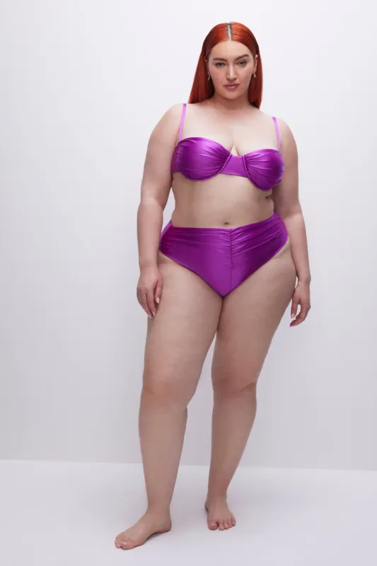 RUCHED GOOD WAIST BIKINI BOTTOM | BRIGHTORCHID001 sold by Good American