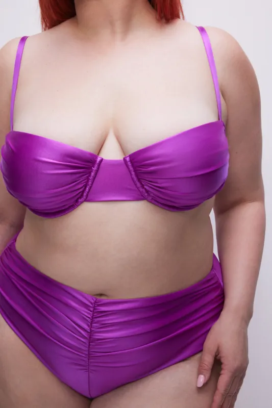 RUCHED DEMI CUP BIKINI TOP | BRIGHTORCHID001 sold by Good American