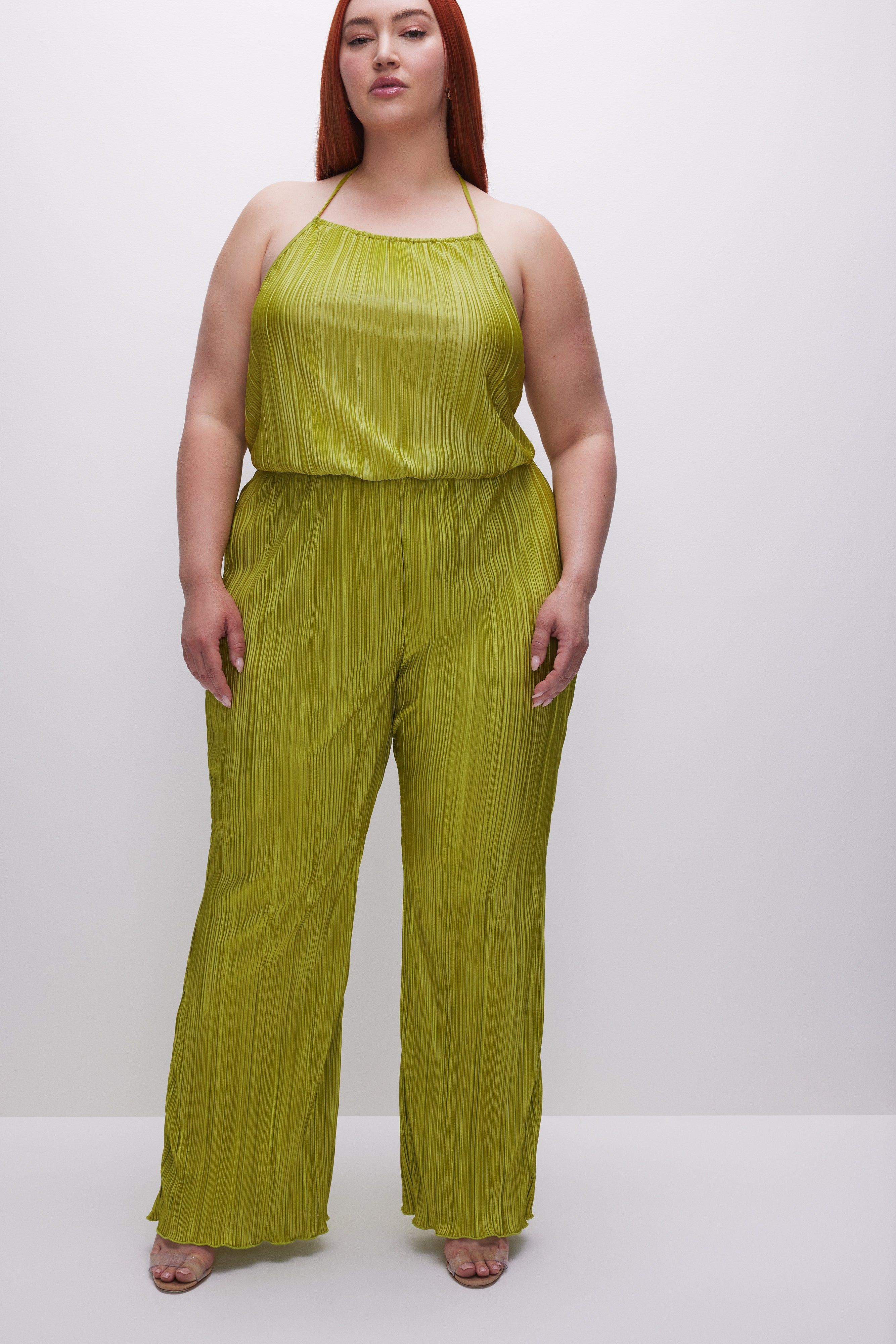 ALWAYS FITS PLISSÉ PANTS | CHARTRUSSE001 sold by Good American product image thumbnail 6