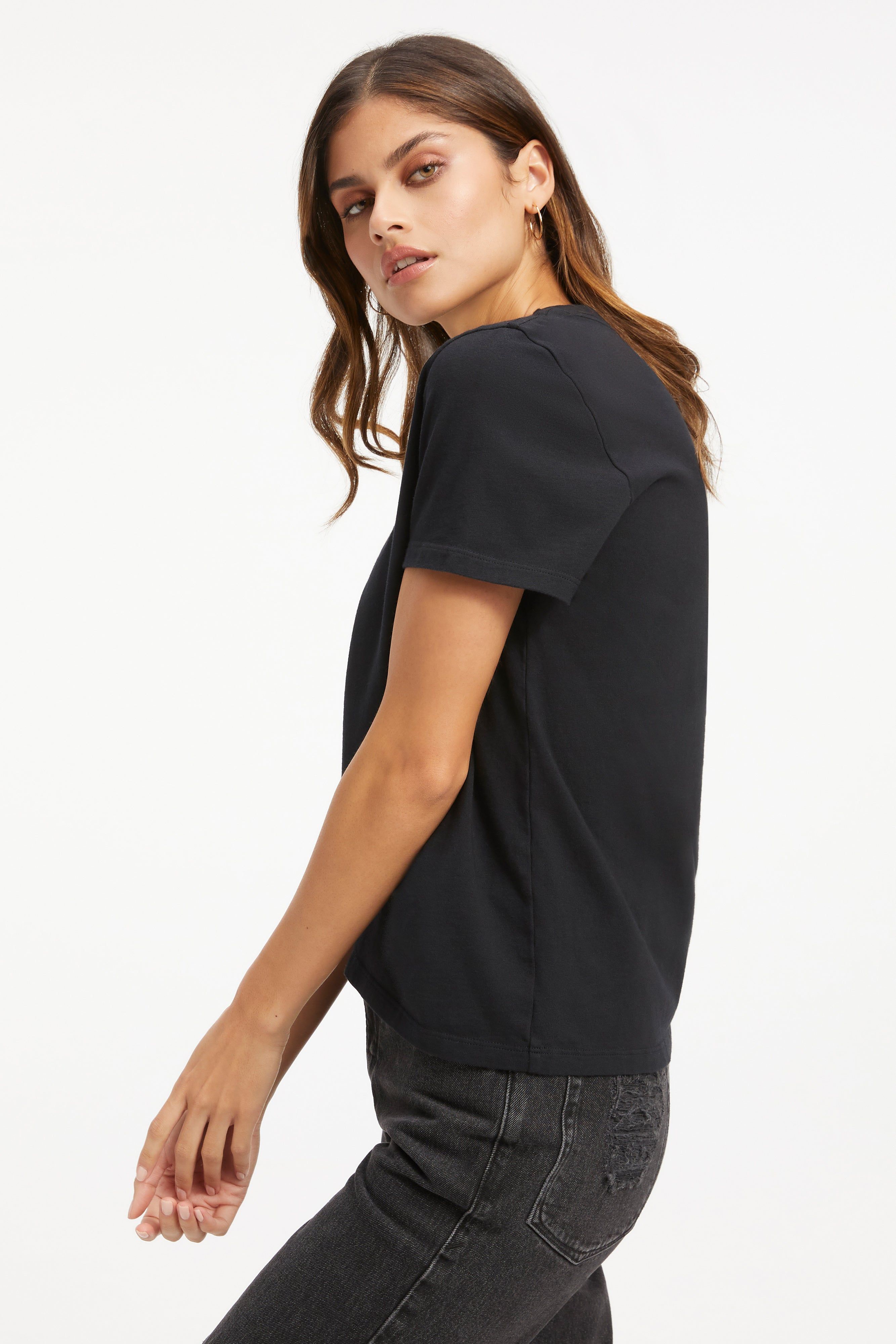 COTTON CLASSIC TEE | BLACK001 sold by Good American product image thumbnail 4