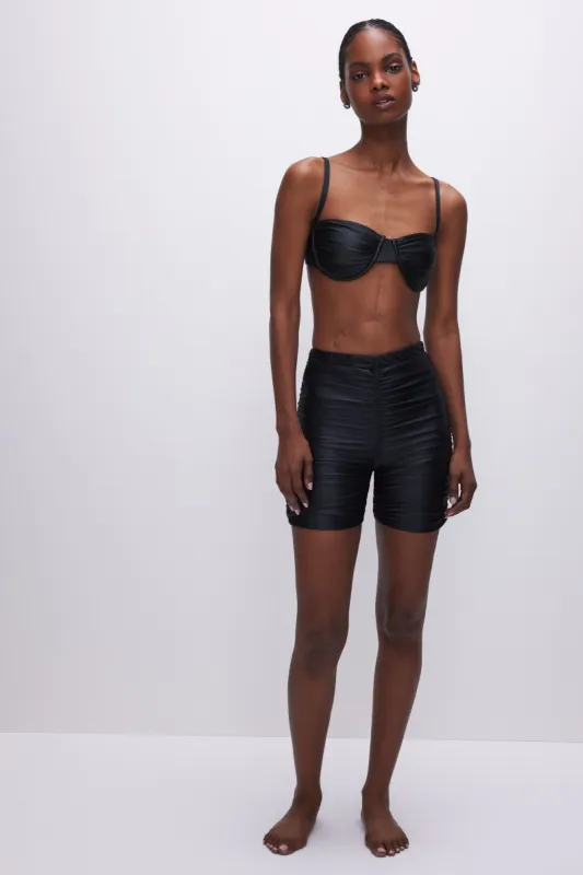 RUCHED BIKE SHORTS | BLACK001 sold by Good American