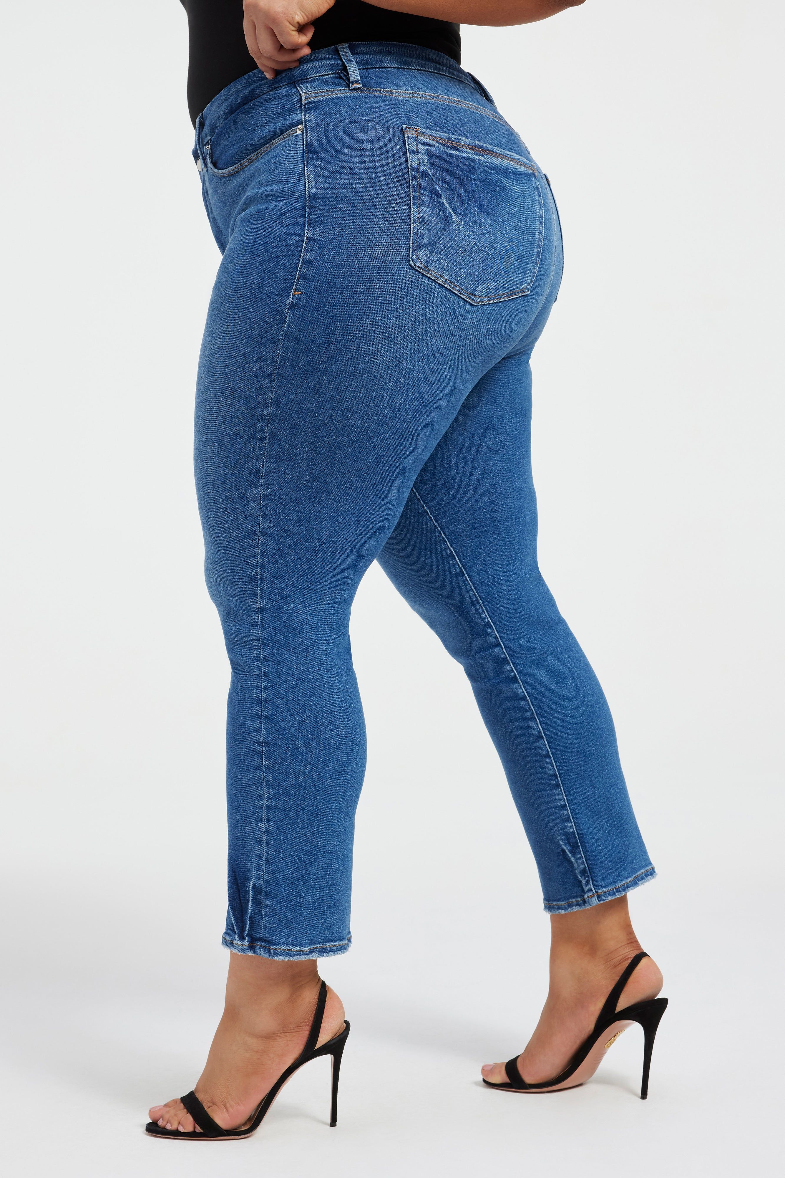 GOOD LEGS STRAIGHT JEANS | INDIGO397 sold by Good American product image thumbnail 3