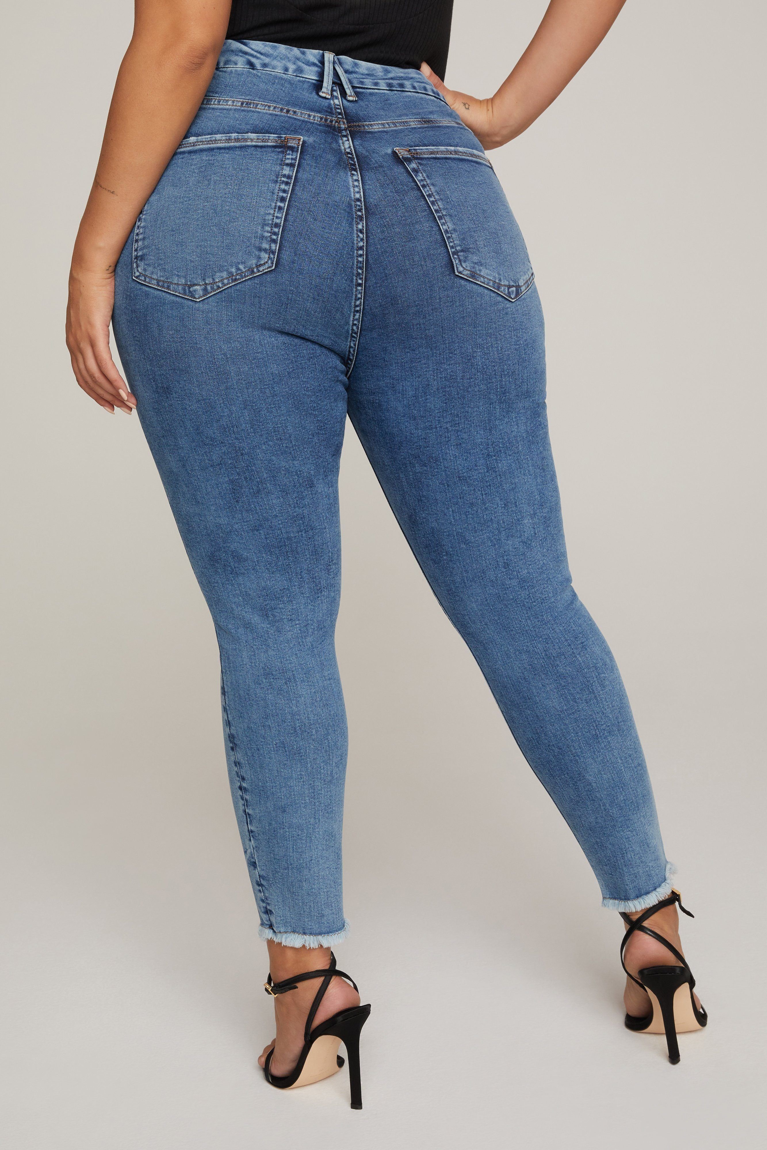 GOOD WAIST CROPPED JEANS | BLUE633 sold by Good American product image thumbnail 4