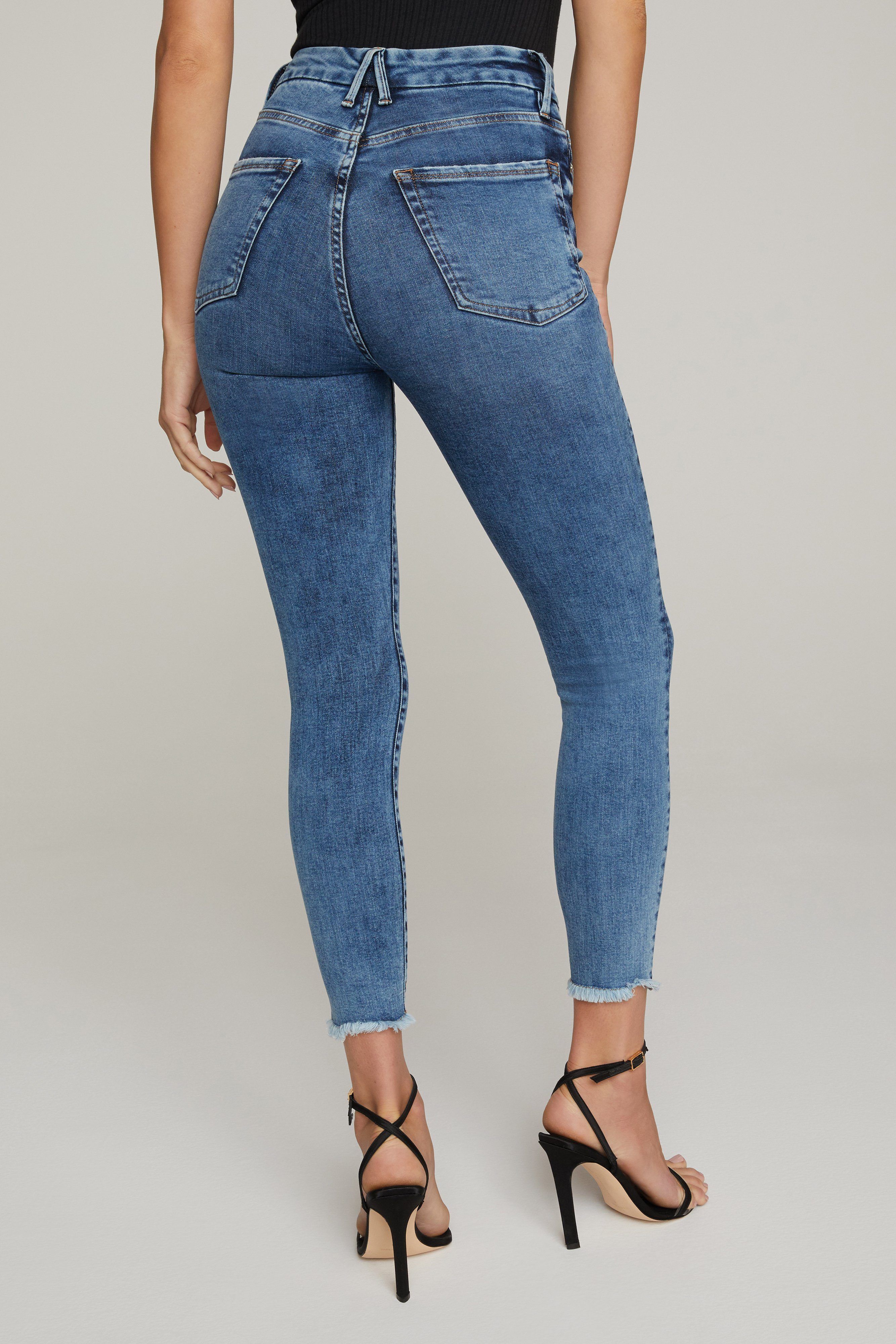 GOOD WAIST CROPPED JEANS | BLUE633 sold by Good American product image thumbnail 8